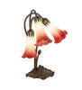 Meyda Lighting Lighting 16" High Seafoam/Cranberry Tiffany Pond Lily 3 Light Accent Lamp