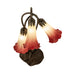 Meyda Lighting Lighting 16" High Seafoam/Cranberry Tiffany Pond Lily 3 Light Accent Lamp