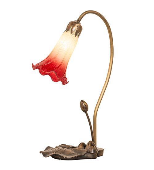 Meyda Lighting Lighting 16" High Seafoam/Cranberry Tiffany Pond Lily Accent Lamp