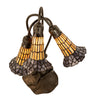 Meyda Lighting Lighting 16" High Stained Glass Pond Lily 3 Light Accent Lamp