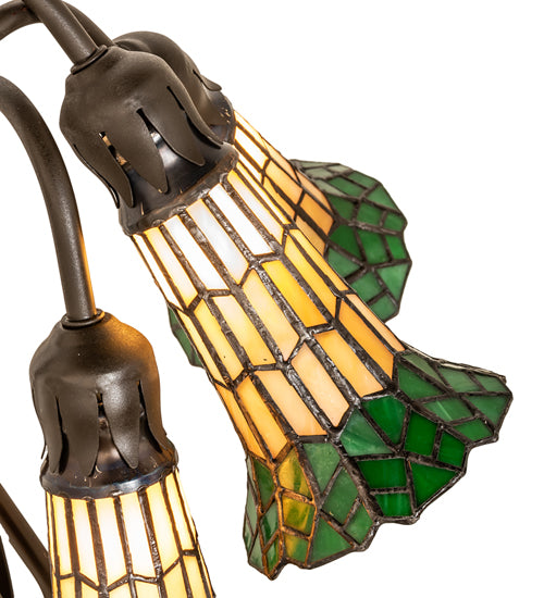Meyda Lighting Lighting 16" High Stained Glass Pond Lily 3 Light Accent Lamp