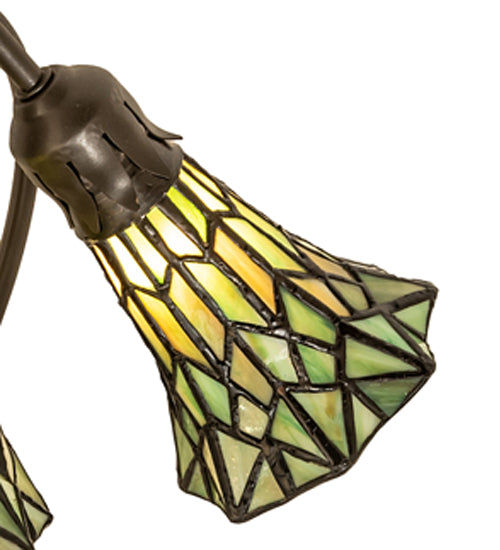 Meyda Lighting Lighting 16" High Stained Glass Pond Lily 3 Light Accent Lamp