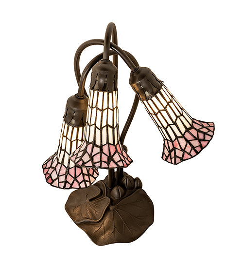 Meyda Lighting Lighting 16" High Stained Glass Pond Lily 3 Light Accent Lamp