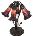 Meyda Lighting Lighting 16" High Stained Glass Pond Lily 5 Light Table Lamp