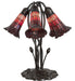 Meyda Lighting Lighting 16" High Stained Glass Pond Lily 5 Light Table Lamp