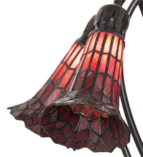 Meyda Lighting Lighting 16" High Stained Glass Pond Lily 5 Light Table Lamp