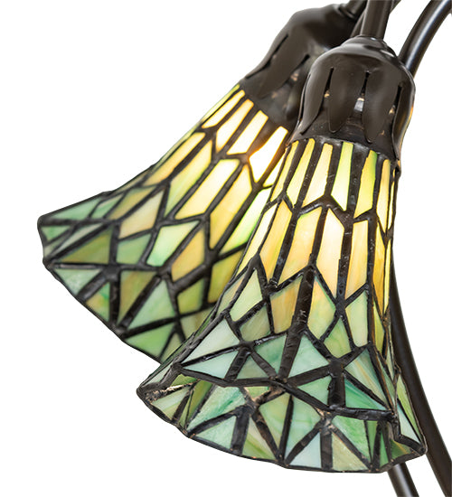 Meyda Lighting Lighting 16" High Stained Glass Pond Lily 5 Light Table Lamp