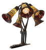 Meyda Lighting Lighting 16" High Stained Glass Pond Lily 5 Light Table Lamp