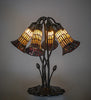 Meyda Lighting Lighting 16" High Stained Glass Pond Lily 5 Light Table Lamp