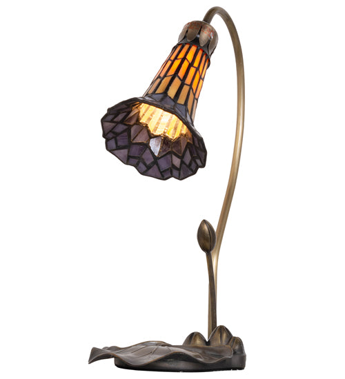 Meyda Lighting Lighting 16" High Stained Glass Pond Lily Accent Lamp