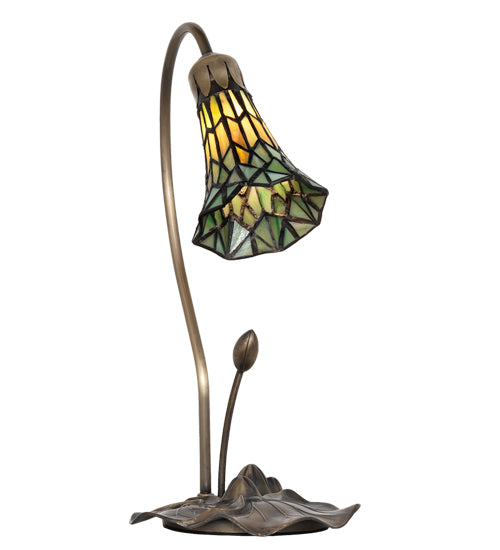 Meyda Lighting Lighting 16" High Stained Glass Pond Lily Accent Lamp