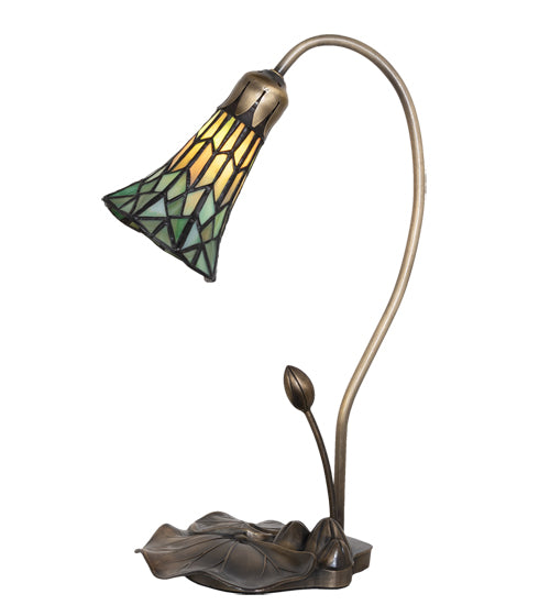Meyda Lighting Lighting 16" High Stained Glass Pond Lily Accent Lamp