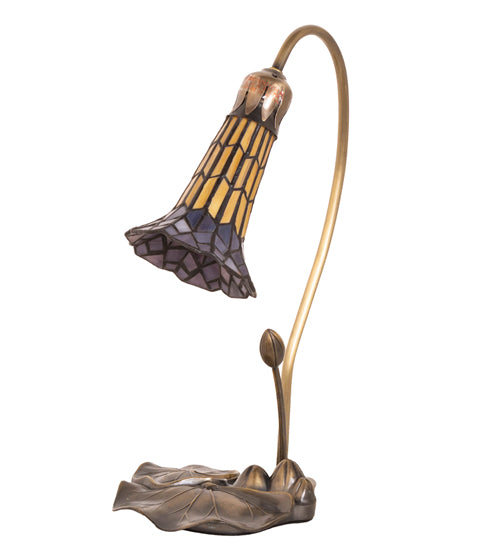 Meyda Lighting Lighting 16" High Stained Glass Pond Lily Accent Lamp