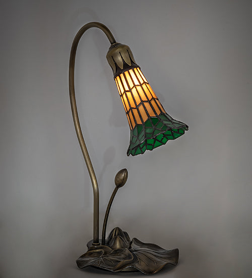 Meyda Lighting Lighting 16" High Stained Glass Pond Lily Accent Lamp