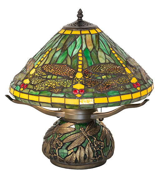 Meyda Lighting Lighting 16" High Tiffany Dragonfly Table Lamp
