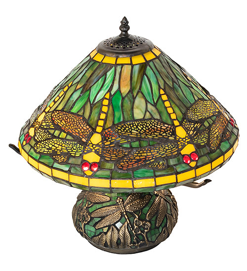 Meyda Lighting Lighting 16" High Tiffany Dragonfly Table Lamp