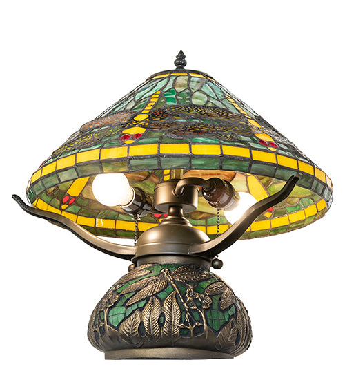 Meyda Lighting Lighting 16" High Tiffany Dragonfly Table Lamp