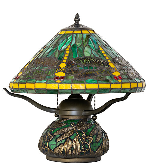 Meyda Lighting Lighting 16" High Tiffany Dragonfly Table Lamp