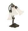Meyda Lighting Lighting 16" High White Tiffany Pond Lily 3 Light Accent Lamp