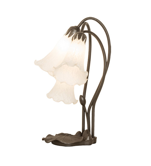 Meyda Lighting Lighting 16" High White Tiffany Pond Lily 3 Light Accent Lamp