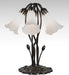 Meyda Lighting Lighting 16" High White Tiffany Pond Lily 5 Light Table Lamp