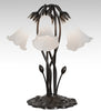 Meyda Lighting Lighting 16" High White Tiffany Pond Lily 5 Light Table Lamp