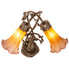 Meyda Lighting Lighting 17" High Amber/Purple Tiffany Pond Lily 2 Light Trellis Girl Accent Lamp