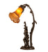 Meyda Lighting Lighting 17" High Amber Tiffany Pond Lily 2 Light Trellis Girl Accent Lamp