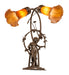 Meyda Lighting Lighting 17" High Amber Tiffany Pond Lily 2 Light Trellis Girl Accent Lamp