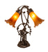 Meyda Lighting Lighting 17" High Amber Tiffany Pond Lily 2 Light Trellis Girl Accent Lamp
