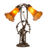 Meyda Lighting Lighting 17" High Amber Tiffany Pond Lily 2 Light Trellis Girl Accent Lamp