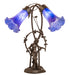 Meyda Lighting Lighting 17" High Blue Tiffany Pond Lily 2 Light Trellis Girl Accent Lamp