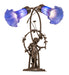 Meyda Lighting Lighting 17" High Blue Tiffany Pond Lily 2 Light Trellis Girl Accent Lamp