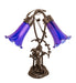 Meyda Lighting Lighting 17" High Blue Tiffany Pond Lily 2 Light Trellis Girl Accent Lamp
