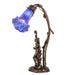 Meyda Lighting Lighting 17" High Blue Tiffany Pond Lily 2 Light Trellis Girl Accent Lamp