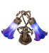 Meyda Lighting Lighting 17" High Blue Tiffany Pond Lily 2 Light Trellis Girl Accent Lamp