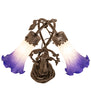 Meyda Lighting Lighting 17" High Blue/White Pond Lily 2 Light Trellis Girl Table Lamp
