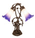 Meyda Lighting Lighting 17" High Blue/White Pond Lily 2 Light Trellis Girl Table Lamp