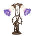 Meyda Lighting Lighting 17" High Blue/White Pond Lily 2 Light Trellis Girl Table Lamp
