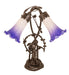 Meyda Lighting Lighting 17" High Blue/White Pond Lily 2 Light Trellis Girl Table Lamp