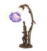 Meyda Lighting Lighting 17" High Blue/White Pond Lily 2 Light Trellis Girl Table Lamp