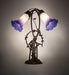 Meyda Lighting Lighting 17" High Blue/White Pond Lily 2 Light Trellis Girl Table Lamp