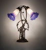 Meyda Lighting Lighting 17" High Blue/White Pond Lily 2 Light Trellis Girl Table Lamp