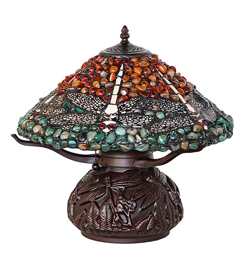 Meyda Lighting Lighting 17" High Dragonfly Polished Agata Table Lamp