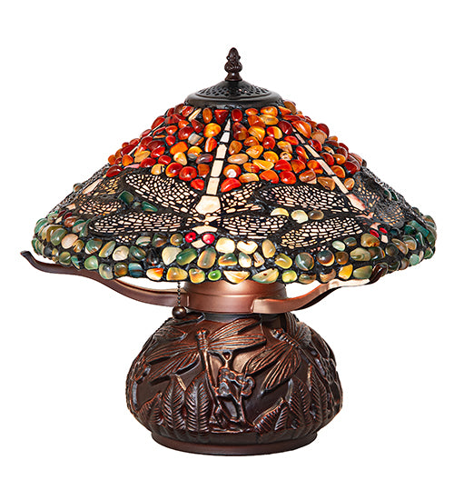 Meyda Lighting Lighting 17" High Dragonfly Polished Agata Table Lamp