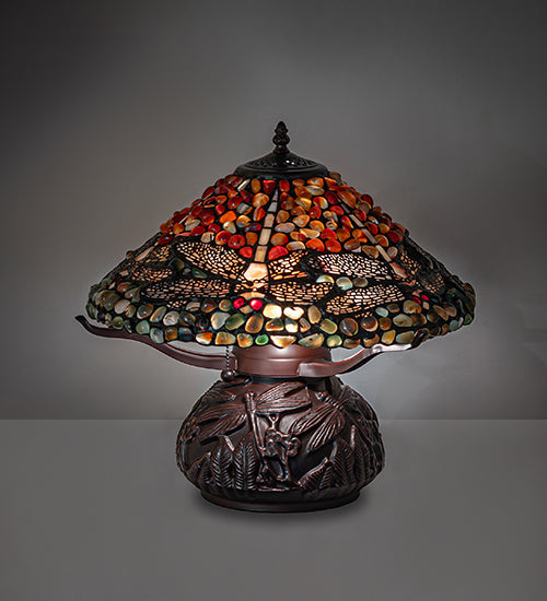 Meyda Lighting Lighting 17" High Dragonfly Polished Agata Table Lamp