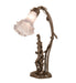 Meyda Lighting Lighting 17" High Gray Tiffany Pond Lily 2 Light Trellis Girl Accent Lamp