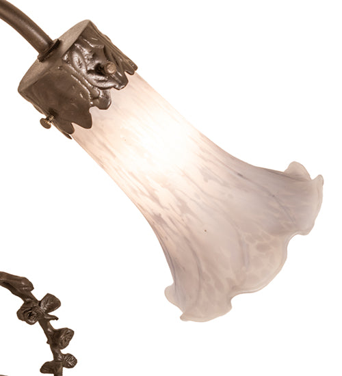 Meyda Lighting Lighting 17" High Gray Tiffany Pond Lily 2 Light Trellis Girl Accent Lamp