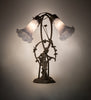 Meyda Lighting Lighting 17" High Gray Tiffany Pond Lily 2 Light Trellis Girl Accent Lamp