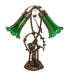 Meyda Lighting Lighting 17" High Green Tiffany Pond Lily 2 Light Trellis Girl Accent Lamp